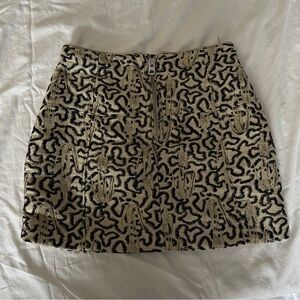 Stylish Black and Cream Mini Skirt